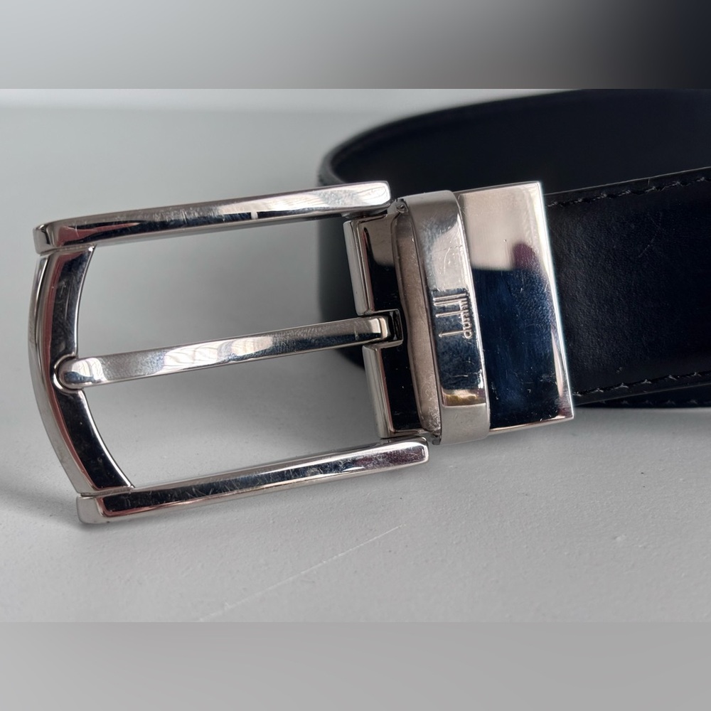 Dunhill Black Belt with Silver Buckle